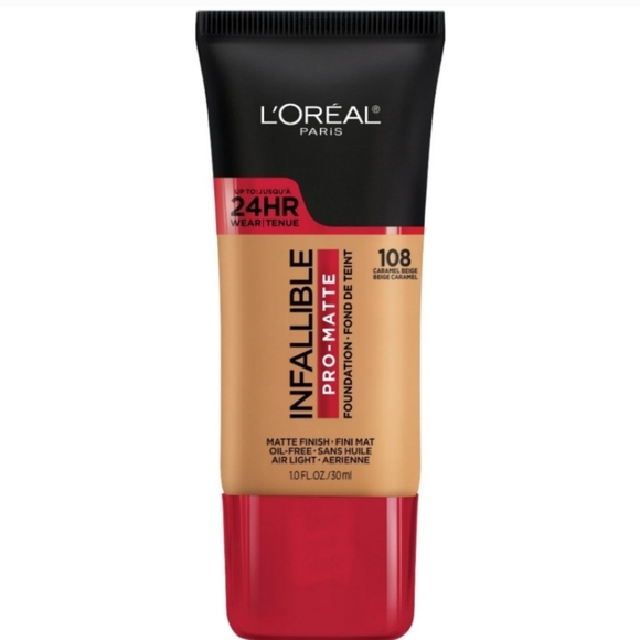 ❤️ 3/$15 L'oreal Paris Infallible Pro-Matte Foundation 108 Caramel Beige - Picture 1 of 4